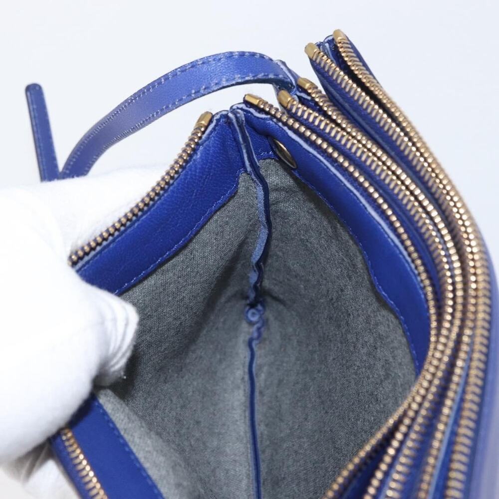 Celine Leather Trio Large Shoulder Bag Blue - Picture 10 of 13